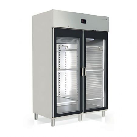 Armoire de maturation vitree noire 2 portes 2 barres a viandes -2 / +8C - 1400L