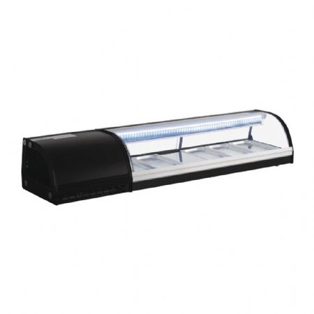 Vitrine à Sushis positive pour 5 bacs GN 1500 mm - Polar - DA538 Vitrine à Sushis positive pour 5 bacs GN 1500 mm - Polar - DA538