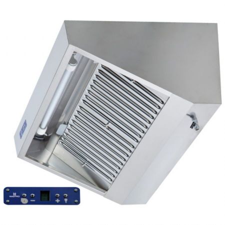 Hotte Murale avec moteur, éclairage et régulateur de vitesse, 2200x900 mm - Virtus - DAA0092