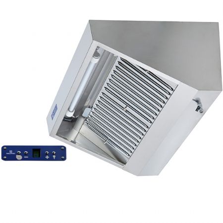 Hotte Murale avec moteur, éclairage et régulateur de vitesse, 2800x900 mm - Virtus - DAA0094