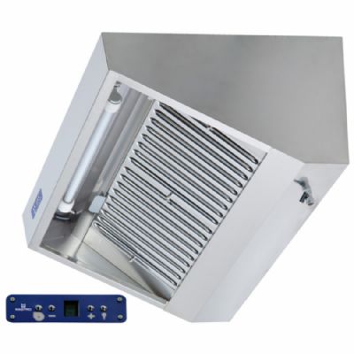 Hotte murale snack avec groupe moteur clairage LED et variateur 1400x1100 mm