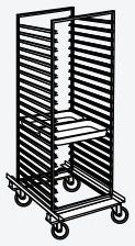 Chariot de Débarrassage porte-plats inox avec roulettes pour 16 plats 600 x 800 - Dalmec - DACH16-2