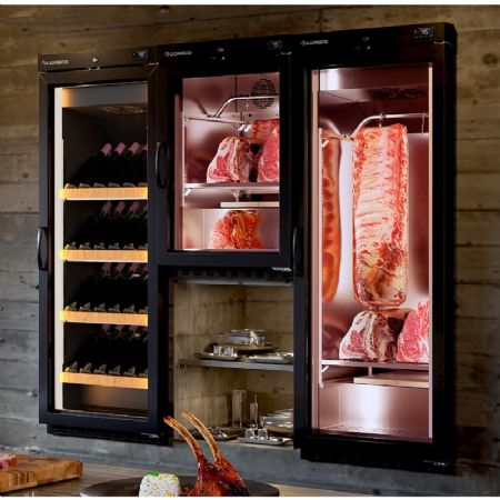 Armoire  vins positive noire 1 porte vitre petit volume +2 / +18C - 120L