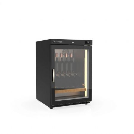 Armoire  vins positive noire 1 porte vitre petit volume +2 / +18C - 120L