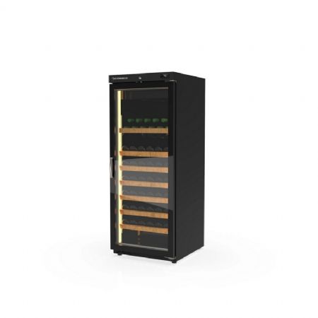 Armoire  vins positive noire 1 porte vitre +2 / +18C - 240L