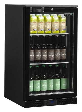Arrière bar 1 porte vitrée positif noir 92 L +2 à +10 °C - Tefcold - DB106H