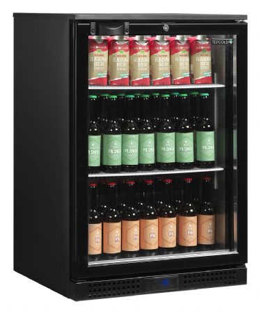 Arrière bar 1 porte vitrée positif noir 115 L +2 à +10 °C - Tefcold - DB126H