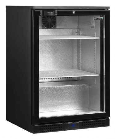 Arrière bar 1 porte vitrée positif noir 115 L +2 à +10 °C - Tefcold - DB126H