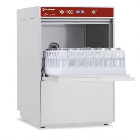 Lave-verres professionnel panier 40x40 cm avec pompe de vidange 465x550x710 mm - Diamond Promo - DBS5/6