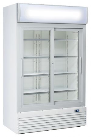 Armoire à boissons réfrigérée 2 portes coulissantes vitrées blanche 1000 L +1/+10°C - Coolhead - DC 1000S