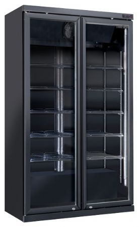 Armoire à boissons réfrigérée 2 portes vitrées noire 805 L +1/+10°C - Coolhead - DC 1050B