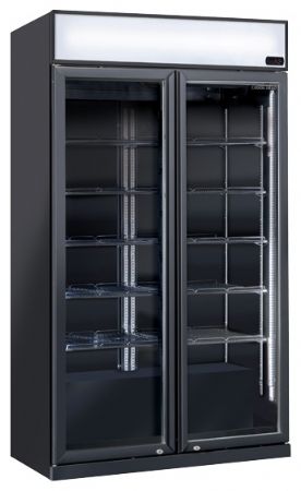 Armoire à boissons réfrigérée 2 portes vitrées noire 805 L +1/+10°C - Coolhead - DC 1050CB