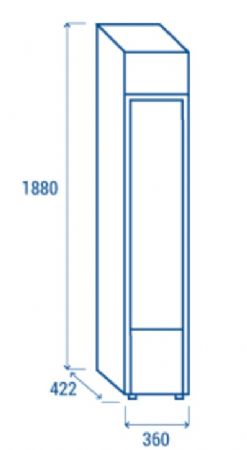 Armoire  boissons positive noire 1 porte vitre avec Canopy au dessus 0 / +7 C - 105L