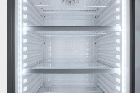 Vitrine réfrigérée à boissons noire avec bandeau lumineux 1 porte vitrée 360 L +1/+10°C - Coolhead - DC 350CBF