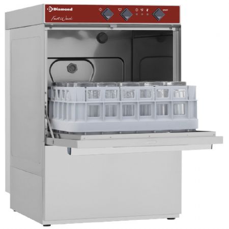 Lave-verres professionnel panier 400x400 mm avec adoucisseur - Diamond Promo - DC402/6-A