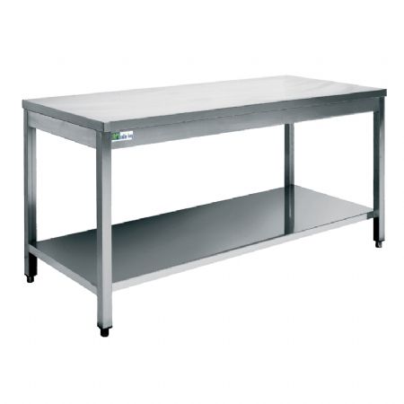 Table de travail inox professionnelle à monter avec tablette inférieure - 800x700mm Table de travail inox professionnelle à monter avec tablette inférieure - 800x700mm