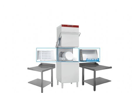 Lave-vaisselle � capot inox commandes manuelles avec panier