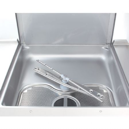 Lave-vaisselle � capot inox commandes manuelles avec panier 600x500 mm