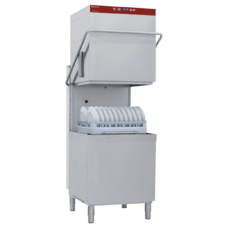 Lave-vaisselle � capot inox commandes manuelles avec panier 600x500 mm