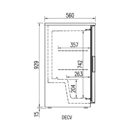 Mini armoire d'exposition rfrigre vitre blanche 1 porte battante +0 / +7C - 116L