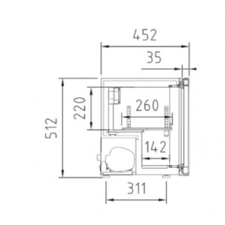 Mini armoire positive 1 porte vitrée 38 L 410 mm - Docriluc - DECVA-3
