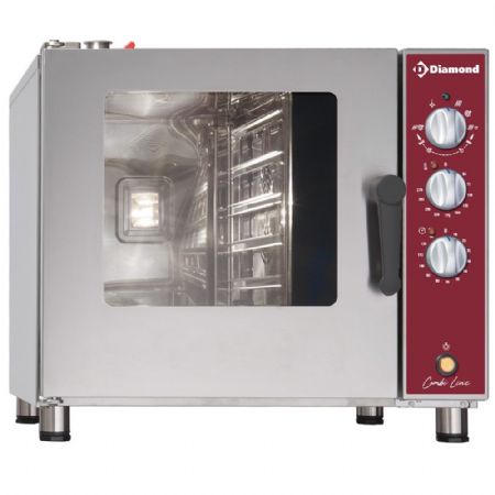 Four mixte professionnel électrique vapeur/convection, 5 niveaux GN 1/1, commandes mécaniques - Diamond Promo - DFV-511/P