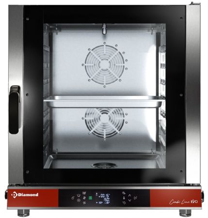Four professionnel électrique à vapeur et convection avec auto-nettoyage GN 1/1 et commandes tactiles - Diamond Promo - DFV711/CTD