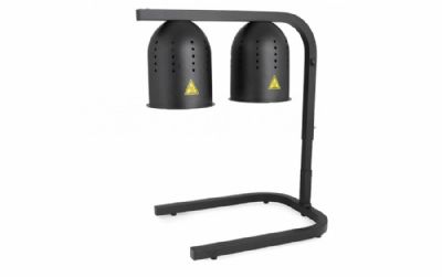 Chauffe frites noir de comptoir avec récipient lisse