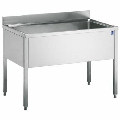 Évier inox adossé sans étagère basse 1400x700 mm avec dosseret Évier inox adossé sans étagère basse 1400x700 mm avec dosseret