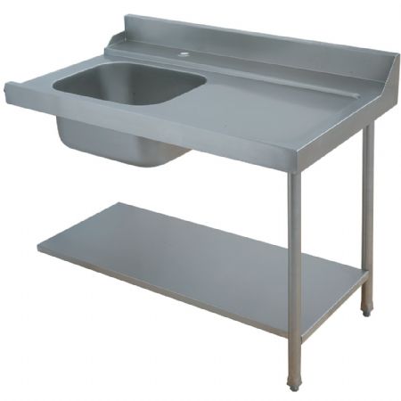 Table d'Entrée de prélavage droite 1200x715x850/1000 mm - Diamond - DLV-D12