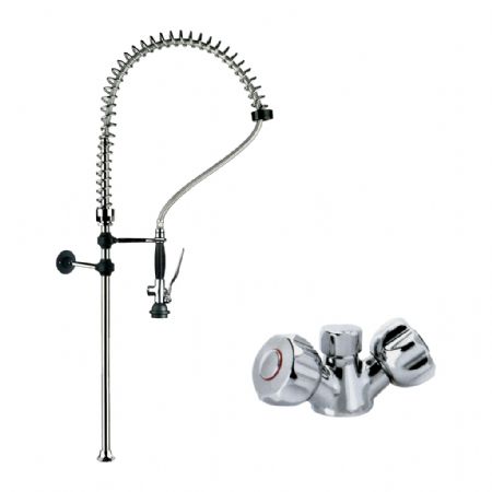 Douchette de plan de travail équipée de robinetterie