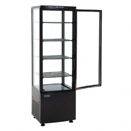 Armoire réfrigérée positive 235 L noire porte incurvée 515x485x1690 mm - Polar - DP289