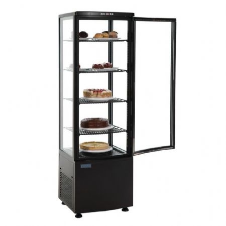 Armoire réfrigérée positive 235 L noire porte incurvée 515x485x1690 mm - Polar - DP289