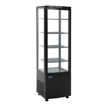 Armoire réfrigérée positive 235 L noire porte incurvée 515x485x1690 mm - Polar - DP289
