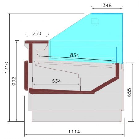 Comptoir réfrigéré ventilé avec réserve noir positif 3185 mm - Diamond Promo - DPT32-V5