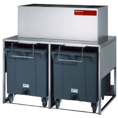 Bac de stockage glaçons avec chariots 2x 108 kg et dimensions 1560x1060x1484 mm - Diamond - DROLBIN/28-51 Bac de stockage glaçons avec chariots 2x 108 kg et dimensions 1560x1060x1484 mm - Diamond - DROLBIN/28-51