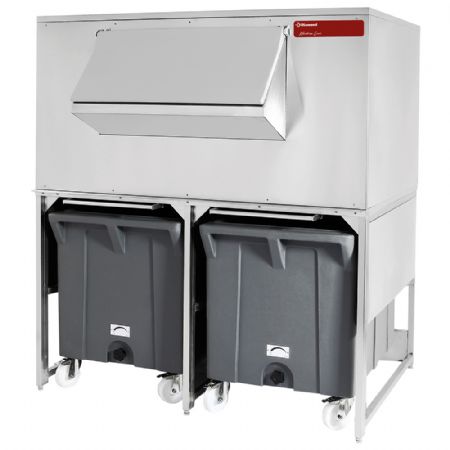 Chariots de stockage inox pour 2x108 kg avec porte de service