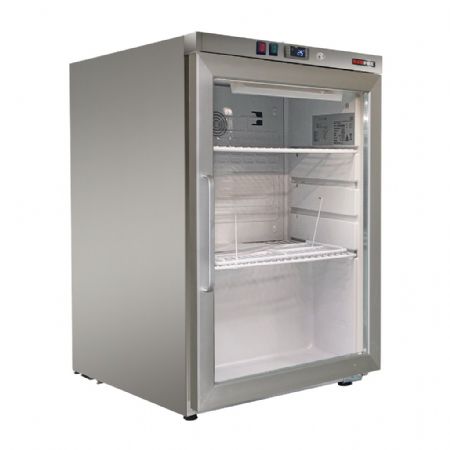 Armoire réfrigérée positive en acier inox à 1 porte vitrée volume utile 130 L