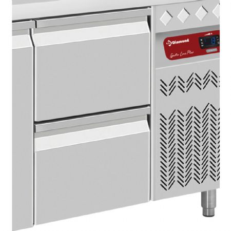 Table frigorifique 3 portes GN1/1 - 405L avec bloc de 2 tiroirs