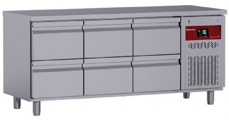 Table réfrigérée positive professionnelle à 3 portes dont 3 bloc tiroirs - Diamond Promo - DT178/P9H_3XCA1/2P9H