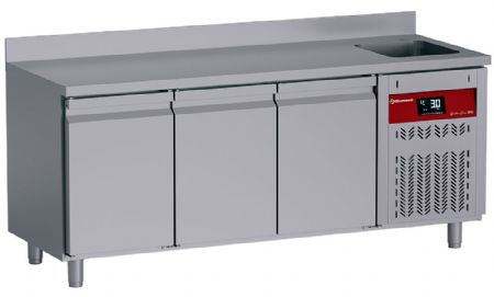 Table réfrigérée positive 3 portes avec évier 405L - Diamond - DT178/P9H-DV
