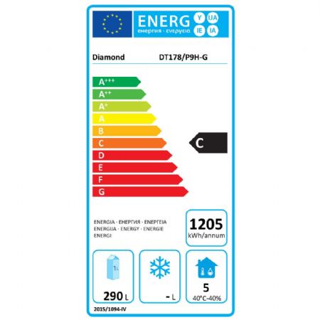 Table desserte réfrigérée ventilée 3 portes pleines GN 1/1, 405 L, groupe à gauche - Diamond - DT178/P9H-G