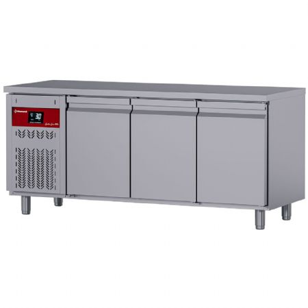 Table desserte réfrigérée ventilée 3 portes pleines GN 1/1, 405 L, groupe à gauche - Diamond - DT178/P9H-G