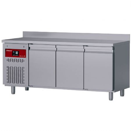 Table desserte réfrigérée murale ventilée 3 portes pleines GN 1/1, 405 L, groupe à gauche - Diamond - DT178/P9H-GD