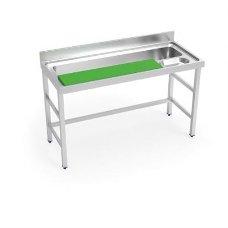 Poste de prparation  lgumes avec planche  dcouper et bac  longueur 2000 mm