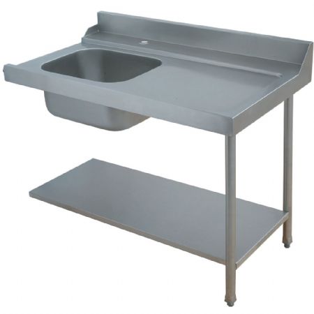 Table d'entrée pour prélavage droite 1200x700x850 mm - Diamond - DTV-12