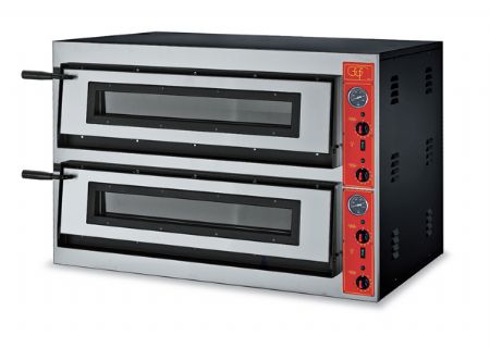 Four à pizza électrique professionnel monophasé ou triphasé 2 chambres 6+6 pizzas Ø 30 cm - GGF - E 66/60 Four à pizza électrique professionnel monophasé ou triphasé 2 chambres 6+6 pizzas Ø 30 cm - GGF - E 66/60