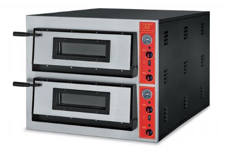 Four à pizza électrique professionnel monophasé ou triphasé 2 chambres 6+6 pizzas Ø 30 cm - GGF - E 66 Four à pizza électrique professionnel monophasé ou triphasé 2 chambres 6+6 pizzas Ø 30 cm - GGF - E 66