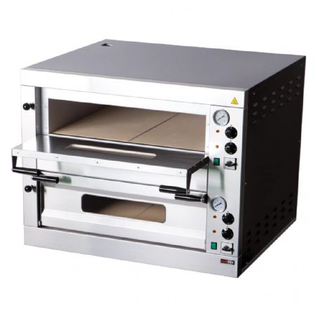 Four à pizza électrique 2 niveaux comprenant 2 compartiments