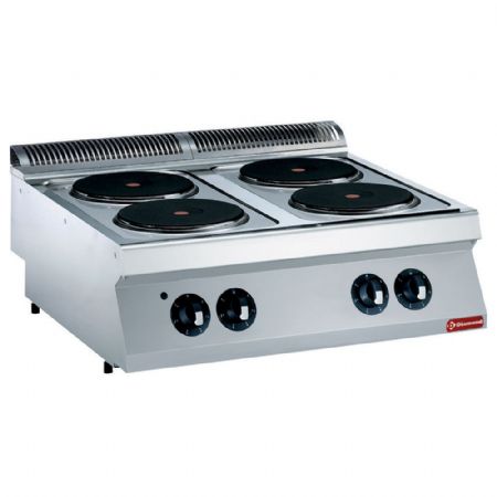 Fourneau profondeur 700 électrique 4 plaques 10.4 kW - Diamond - E17/4P8T-N